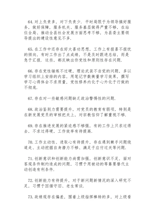 政府班子民主生活会批评意见.docx