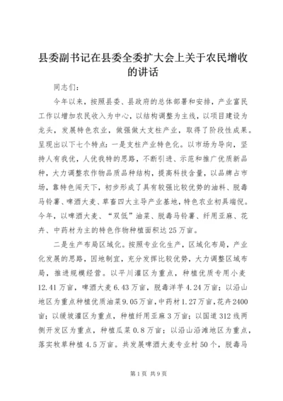 县委副书记在县委全委扩大会上关于农民增收的讲话 (2).docx