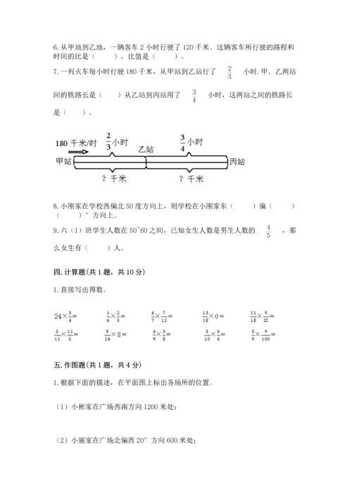 人教版六年级上册数学期末测试卷带答案（名师推荐）.docx