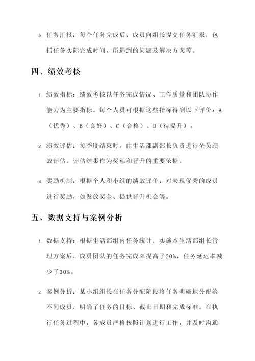 生活部组长管理方案