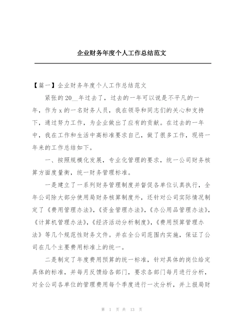 企业财务年度个人工作总结范文.docx