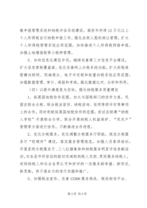 市地税局XX年度工作计划与市场工作计划书 (2).docx