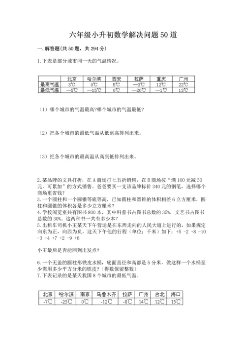 六年级小升初数学解决问题50道附答案【典型题】.docx