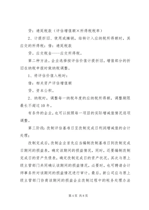 企业改制过程中的帐务处理办法.docx