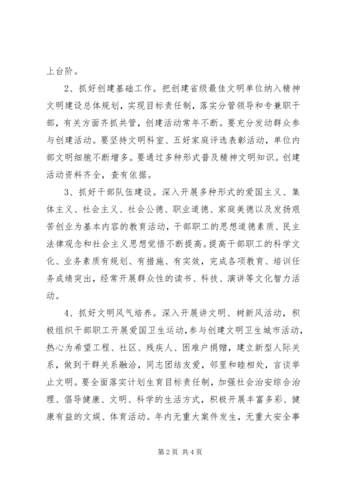 关于二○○六年创建省级最佳文明单位的工作意见（工商） (3).docx