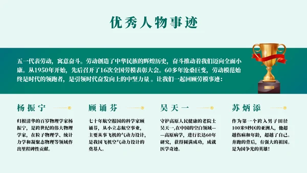 我是小小劳动者教学劳模精神通用PPT模板