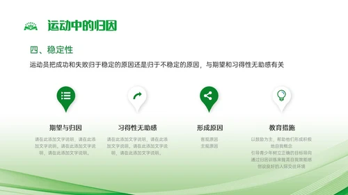 绿色简约运动心理学说课课件PPT模板