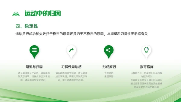 绿色简约运动心理学说课课件PPT模板