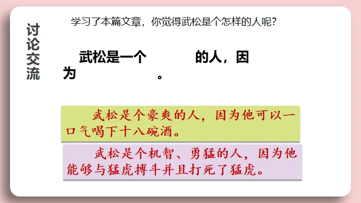 水浒传景阳冈武松打虎的故事通用PPT模板