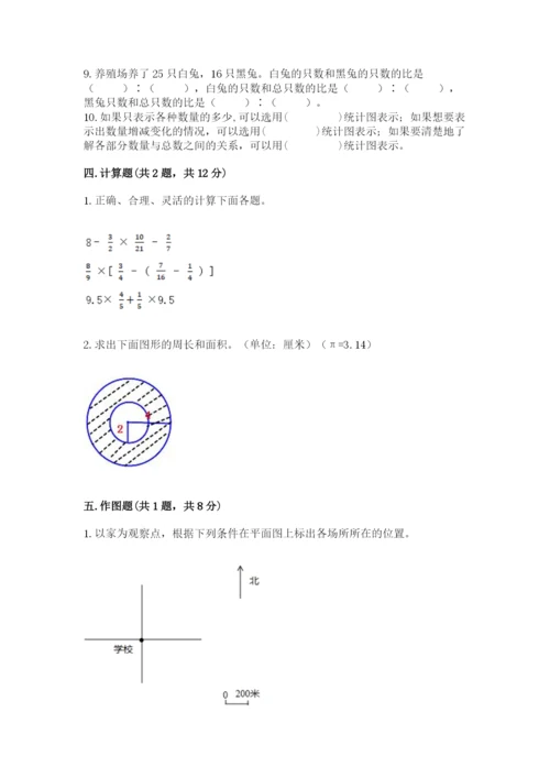 2022六年级上册数学期末测试卷及答案（易错题）.docx