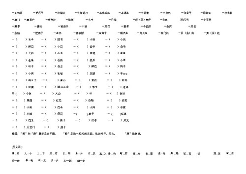 【部编版】2019年一年级语文上册：全册复习知识点(15页)