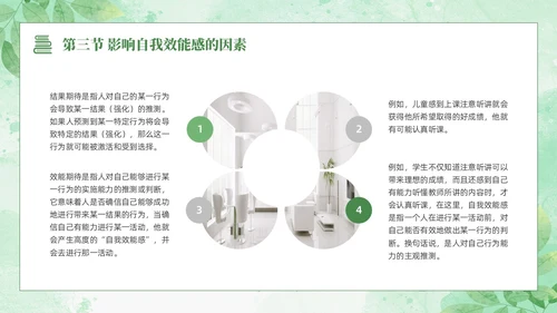 绿色水彩清新花卉教育心理学PPT模板