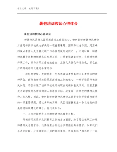 最新暑假培训教师心得体会优选例文29篇合辑.docx