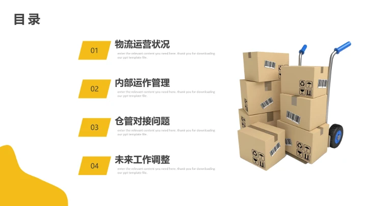物流行业仓储运营物流管理方案通用PPT模版