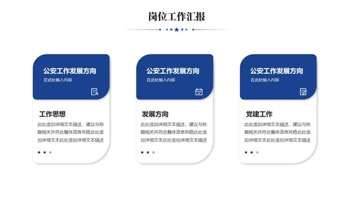 蓝色简约长城风公安警察工作汇报工作报告工作总结ppt模板