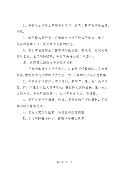 学校消防安全工作岗位责任制.docx