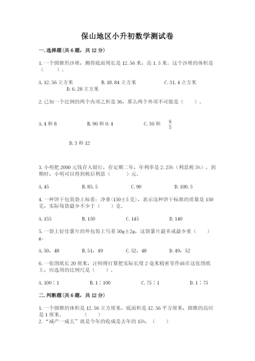 保山地区小升初数学测试卷精编.docx