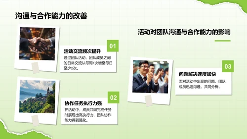 绿色摄影风公司团建活动回顾PPT模板