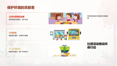 环保社团活动汇报PPT模板