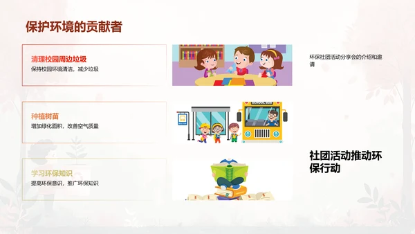 环保社团活动汇报PPT模板
