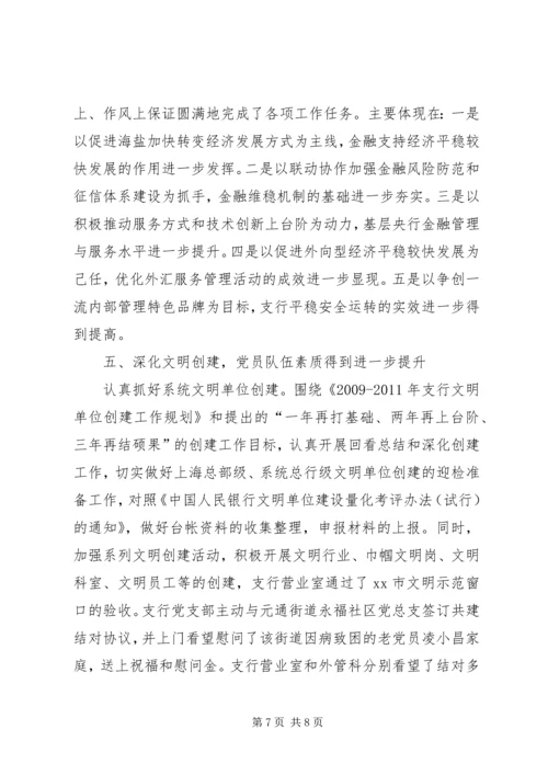 人民银行乡镇支行机关支部工作总结.docx