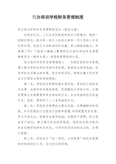 民办培训学校财务管理制度.docx