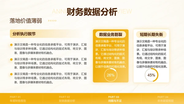 黄色商务风数据财务分析PPT模板