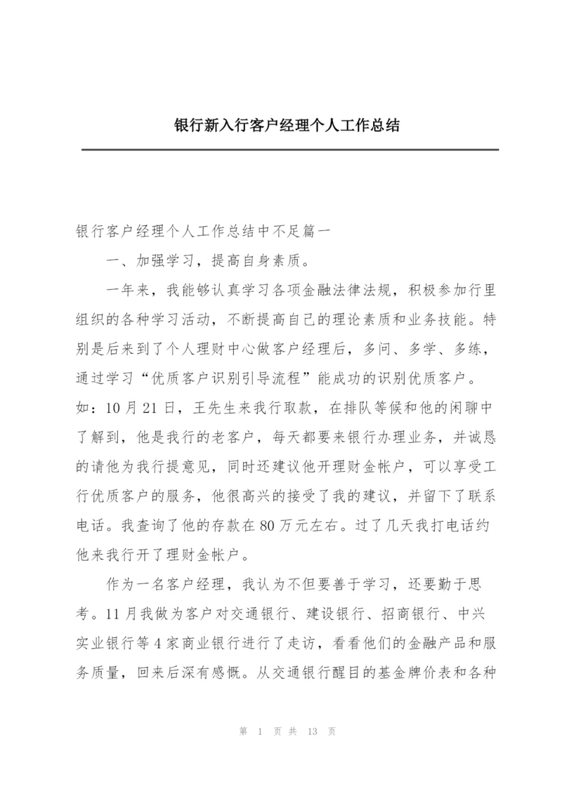 银行新入行客户经理个人工作总结.docx