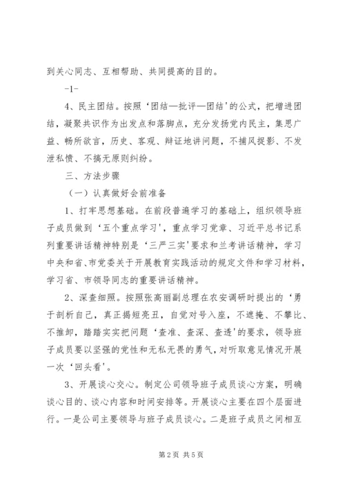 领导班子专题民主生活会方案 (4).docx