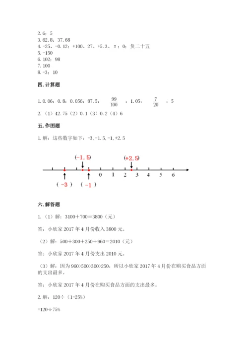 六年级下册数学期末测试卷附参考答案【基础题】.docx