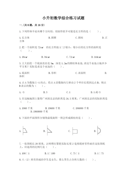 小升初数学综合练习试题附答案（突破训练）.docx