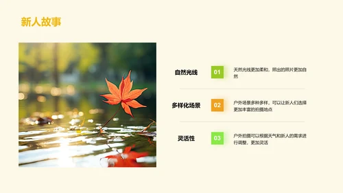 黄色简约婚纱摄影策划PPT模板