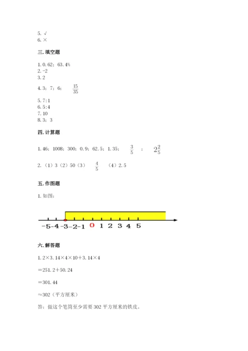 人教版六年级下册数学期末测试卷加精品答案.docx