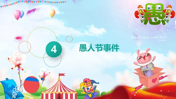 愚人节快乐小丑大作战通用PPT模板