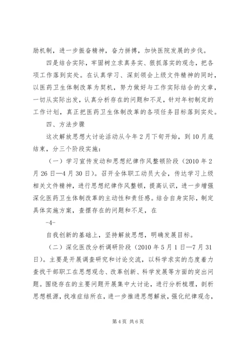 邹坞镇中心卫生院关于开展解放思想大讨论活动的实施方案 (2).docx