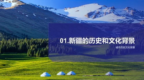 紫色现代商务新疆印象之旅PPT模板