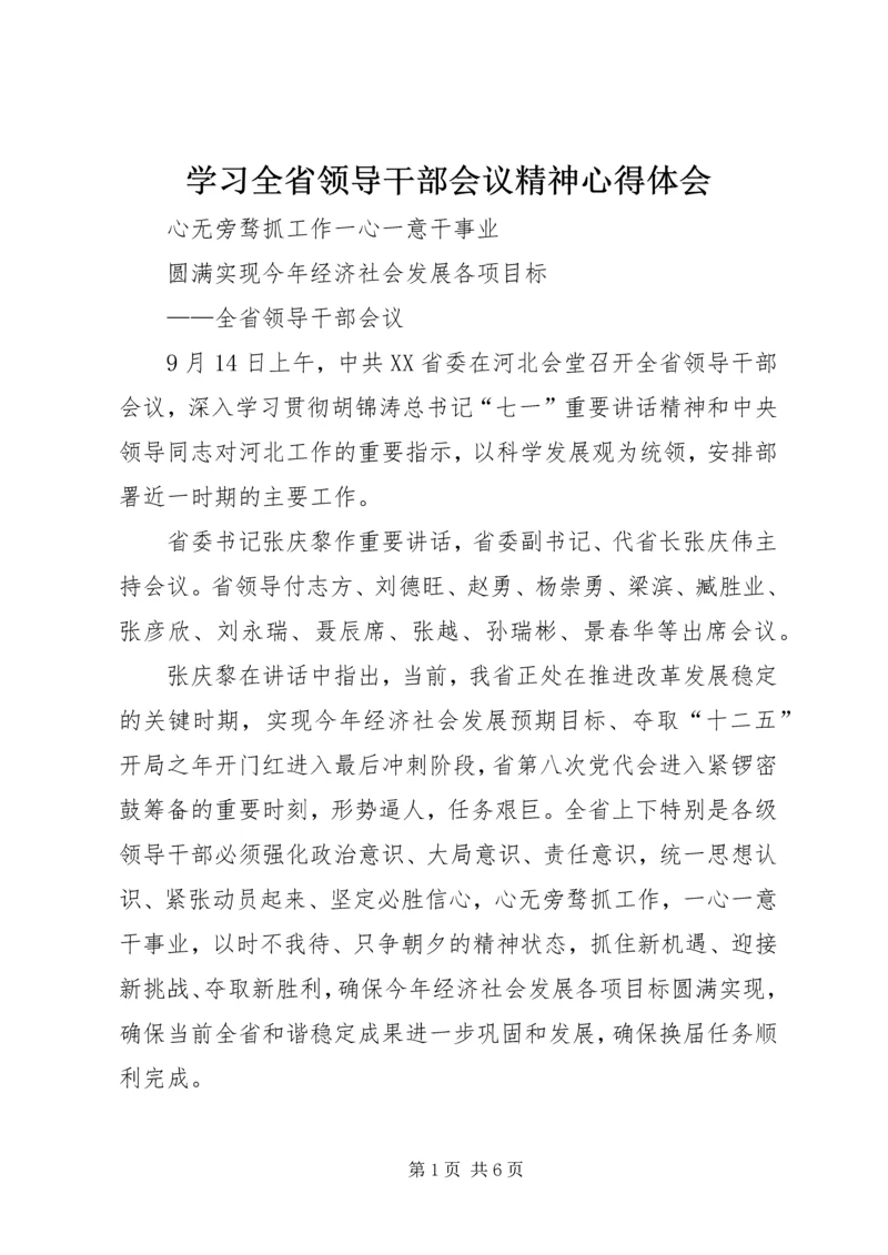 学习全省领导干部会议精神心得体会 (4).docx