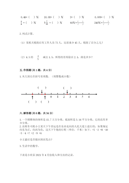 昆山市六年级下册数学期末测试卷及完整答案一套.docx