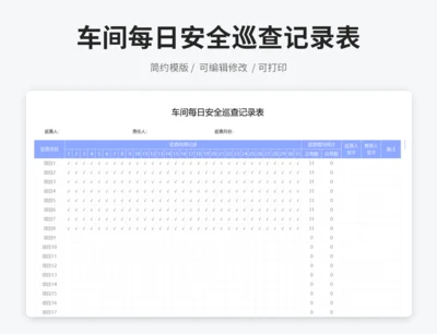 车间每日安全巡查记录表