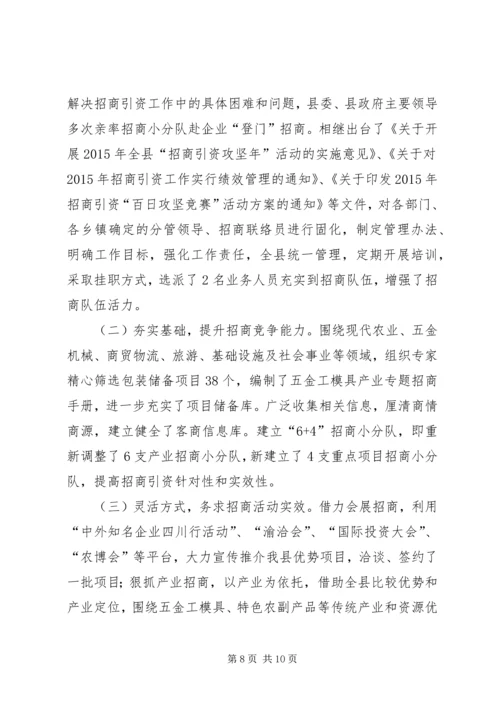 招商局十二五工作总结及工作安排.docx