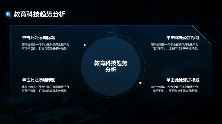 蓝色科技风教育培训PPT模板