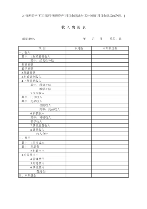 医院会计报表格式调整.docx