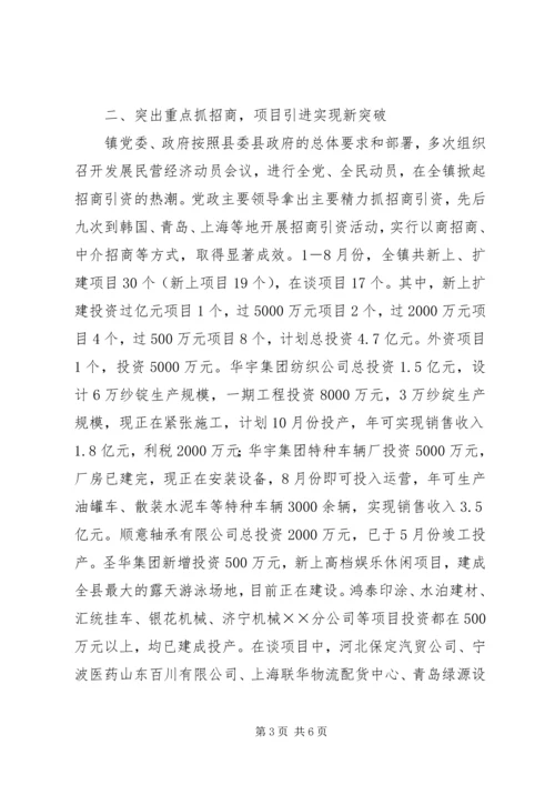 乡镇民营经济工作汇报.docx