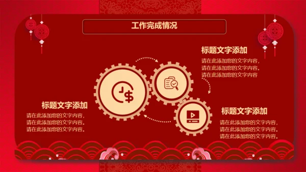 红色喜庆的年终工作总结新年计划通用PPT模板