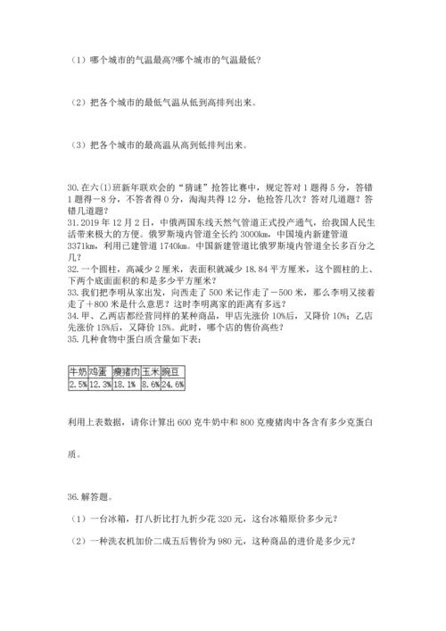 六年级小升初数学应用题50道（夺分金卷）.docx