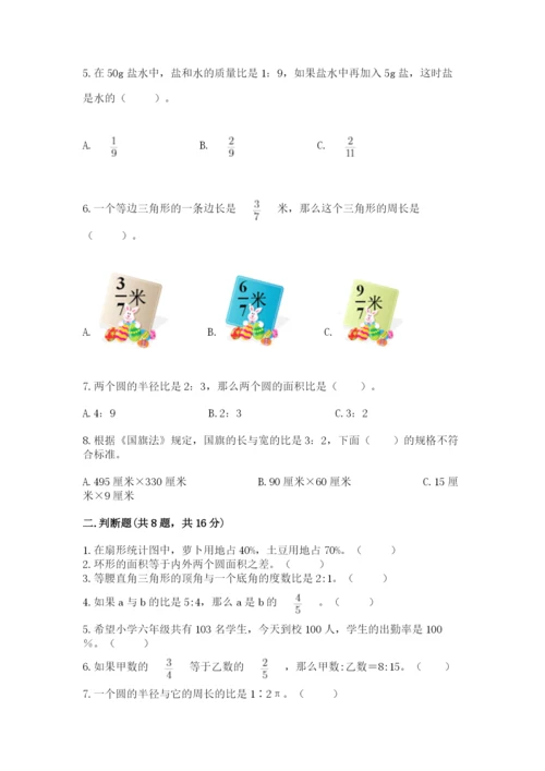 人教版六年级上册数学期末测试卷精品【夺冠系列】.docx