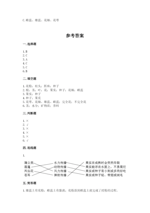 科学四年级下册第一单元植物的生长变化测试卷附参考答案（考试直接用）.docx