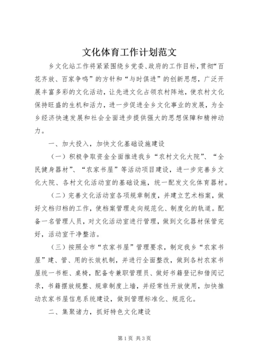 文化体育工作计划范文.docx