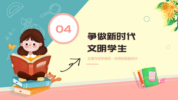 践行行为规范争做文明学生行为PPT模板