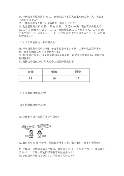 二年级上册数学应用题100道【必刷】.docx